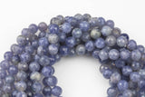 Natural Pale Iolite Beads Full Strands-15.5 inches- Nice Size Hole- Diamond Cutting, High Facets-Nice and Sparkly-Faceted Round