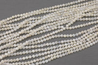 Mystic Silverite Cream Moonstone Full Strands-15.5 inches-3mm- Nice Size Hole- Diamond Cutting, High Facets-Nice and Sparkly-Faceted Round