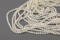 Mystic Silverite Cream Moonstone Full Strands-15.5 inches-3mm- Nice Size Hole- Diamond Cutting, High Facets-Nice and Sparkly-Faceted Round