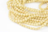 Pale Lemon Yellow Jade, High Quality in Matte Round, 6mm, 8mm, 10mm, 12mm -Full Strand 15.5 inch Strand