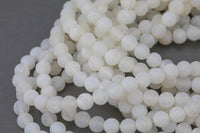 White Fire Agate, High Quality in Matte Round, 6mm, 8mm, 10mm, 12mm- AAA Quality