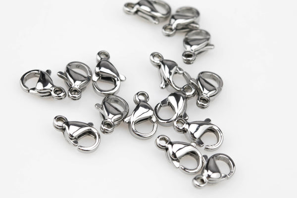 Stainless Steel Polished Clasp- Round Lobster - All Sizes - Surgical Steel Hypoallergenic