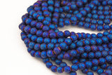 Matte Multi Blue Hematite Faceted Round 2mm, 3mm, 4mm, 6mm, 8mm