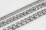 Whole Spool Stainless Steel Cuban Curb Chain - Yard or Full Spool High Quality Polished Stainless Steel Hypoallergenic 4mm 5mm 6mm 8mm 10mm
