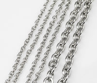 Whole Spool Stainless Steel Oval Cross Link Chain - Yard or Full Spool - High Quality Polished Stainless Steel - Hypoallergenic