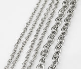 Whole Spool Stainless Steel Oval Cross Link Chain - Yard or Full Spool - High Quality Polished Stainless Steel - Hypoallergenic