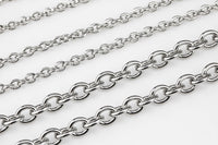 Whole Spool Stainless Steel Oval Cross Link Chain - Yard or Full Spool - High Quality Polished Stainless Steel - Hypoallergenic