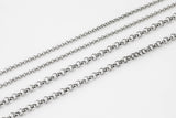 Stainless Steel ROLO Chain - Yard or Full Spool - High Quality Polished Stainless Steel - Hypoallergenic Active