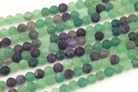 Natural Matte Rainbow Fluorite Beads Full Strand 15.5 Inch Matte Round, 6mm, 8mm, 10mm, 12mm Gemstone Beads