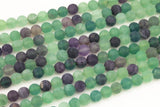 Natural Matte Rainbow Fluorite Beads Full Strand 15.5 Inch Matte Round, 6mm, 8mm, 10mm, 12mm Gemstone Beads