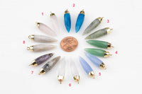 Extra Long Gemstone Spikes ~7*28mm - 1 pc - Dendrite Opal, Quartz, Jade, Labradorite, White Labradorite, Chalcedony, Rose Quartz