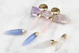 Stud Earring Gemstone Spike- 1 Pair per Order- Wholesale- 2 inches Long
