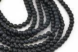 Natural Matte Black Onyx Beads Black Onyx Matte Beads 4mm 6mm 8mm 12mm 14mm Onyx High Quality in Round Full Strand 15 inch Gemstone Beads