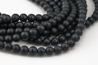 Natural Matte Black Onyx Beads Black Onyx Matte Beads 4mm 6mm 8mm 12mm 14mm Onyx High Quality in Round Full Strand 15 inch Smooth