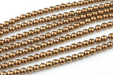 Copper HEMATITE Beads. Round Smooth. 2mm, 3mm,4mm, 6mm, 8mm,10mm or 12mm. Full Strand 16". AAA Quality