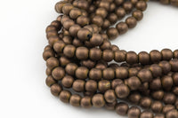 Matt Copper Metallic HEMATITE Beads. Round Smooth. 2mm, 4mm, 6mm, 8mm, or 12mm. Full Strand 16". AAA Quality AAA Quality