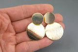 Tiered Gold Earrings--2 Inches Long- High Quality Polished Brass Gold Plating- 1 Pair per order