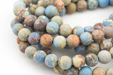 Natural AFRICAN Sea Sediment Jasper Matte round sizes 4mm, 6mm, 8mm, 10mm, 12mm- Full 15.5 Inch Strand- Gemstone Beads