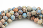 Natural AFRICAN Sea Sediment Jasper Matte round sizes 4mm, 6mm, 8mm, 10mm, 12mm- Full 15.5 Inch Strand- Gemstone Beads