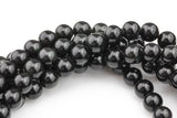 Natural High Quality Black Obsidian Beads , Round, 6mm, 8mm, 10mm, 12mm, 14mm, 16mm AAA Quality Smooth Gemstone Beads