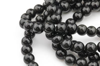 Natural High Quality Black Obsidian Beads , Round, 6mm, 8mm, 10mm, 12mm, 14mm, 16mm AAA Quality Smooth Gemstone Beads