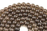 Natural Smokey Quartz beads, Round, Full Strand, 4mm, 6mm, 10mm, or 12mm beads Smooth