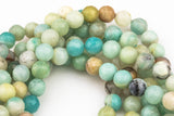 Natural AMAZONITE Best Quality faceted round sizes, -Full Strand 15.5 inch Strand, 4mm, 6mm, 8mm, 12mm, or 14mm Beads AAA Quality