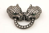 Jaguar C.z. Pave Cz Flush clasp Small Size- 1.5 inches long