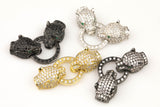 Jaguar C.z. Pave Cz Flush clasp Small Size- 1.5 inches long