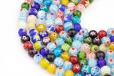 8mm- Millefiori, High Quality in Smooth Round