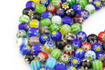 10mm- Millefiori, High Quality in Smooth Round