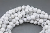 Natural Wholesale Faceted White Howlite Beads Jasper Faceted Round 4mm 6mm 8mm 10mm 12mm - Full 15.5 Inch Strand Gemstone Beads