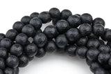 A Grade Matte Black Onyx Beads, High Quality in Faceted Round, Full Strand, 4mm 6mm 8mm 12mm or 14mm Beads- Full 15.5" Gemstone Beads