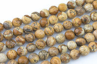 Natural Picture Jasper Faceted Round 4mm, 6mm, 8mm, 10mm, 12mm, 14mm AAA Quality Gemstone Beads