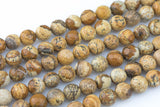 Natural Picture Jasper Faceted Round 4mm, 6mm, 8mm, 10mm, 12mm, 14mm AAA Quality Gemstone Beads