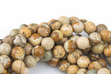 Natural Special Light Picture Jasper Faceted Round 4mm, 6mm, 8mm, 10mm, 12mm, 14mm Gemstone Beads