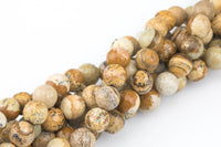 Natural Special Light Picture Jasper Faceted Round 4mm, 6mm, 8mm, 10mm, 12mm, 14mm Gemstone Beads