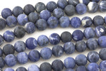 Natural Dark Blue Sodalite, High Quality in Matte Round- 6mm, 8mm, 10mm, 12mm- Full 15.5 Inch Strand AAA Quality AAA Quality Gemstone Beads