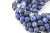 Natural Dark Blue Sodalite, High Quality in Matte Round- 6mm, 8mm, 10mm, 12mm- Full 15.5 Inch Strand AAA Quality AAA Quality Gemstone Beads