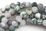 Natural Tree Agate, High Quality in Matt Matte Round, 6mm,8mm, 10mm, 12mm AAA Quality AAA Quality Gemstone Beads