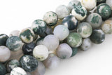 Natural Tree Agate, High Quality in Matt Matte Round, 6mm,8mm, 10mm, 12mm AAA Quality AAA Quality Gemstone Beads