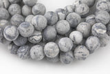 Natural Matte Gray Picasso Jasper Beads Grade AAA 6mm 8mm 10mm 12mm Loose Beads Full Strand 15.5-16" AAA Quality Gemstone Beads