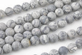 Natural Matte Gray Picasso Jasper Beads Grade AAA 6mm 8mm 10mm 12mm Loose Beads Full Strand 15.5-16" AAA Quality Gemstone Beads