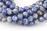 Natural Faceted Round Sodalite, High Quality in Round, 4mm, 6mm, 8mm, 10mm, 12mm- Full 15.5 Inch Strand AAA Quality Gemstone Beads