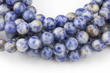 Natural Faceted Round Sodalite, High Quality in Round, 4mm, 6mm, 8mm, 10mm, 12mm- Full 15.5 Inch Strand AAA Quality Gemstone Beads