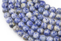 Natural Faceted Round Sodalite, High Quality in Round, 4mm, 6mm, 8mm, 10mm, 12mm- Full 15.5 Inch Strand AAA Quality Gemstone Beads