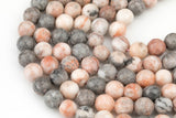 Natural Light Pink Zebra Jasper Beads Grade AAA Faceted Round- 4mm, 6mm, 8mm, 10mm,12mm, 15.5 inch strand Gemstone Beads