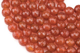 Natural Red Carnelian, High Quality in Faceted Round, 4mm, 6mm, 8mm, 10mm, 12mm- Full 15.5 Inch Strand Gemstone Beads