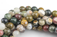 ORIGINAL Ocean Jasper Beads smooth round sizes, 4mm, 6mm, 8mm, 10mm, 12mm - In Full 15.5 inch Strand- AA Quality - Original Stock Very Rare!