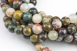 ORIGINAL Ocean Jasper Beads smooth round sizes, 4mm, 6mm, 8mm, 10mm, 12mm - In Full 15.5 inch Strand- AA Quality - Original Stock Very Rare!